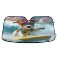 thumbnail image 1 of WOBOGO Surfing Dog Car Windshield Sunshades Autopilot Lightweight Accordion Sun Visor 53×23.5in, 1 of 8