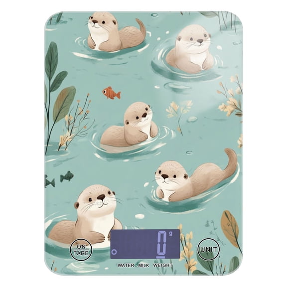 WOBOGO Swims Sea Otter Kitchen Scale Digital Gram and Ounce Weighing for Cooking Baking Ketogenic Diet Meal Prep