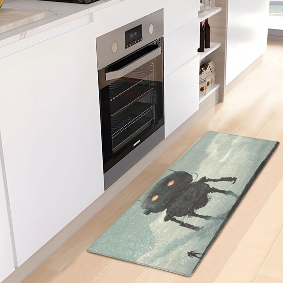 WOBOGO Tall Digital Robot Carpet 39x20in Kitchen Bathroom Plush Absorbent Non-Slip Floor Mat