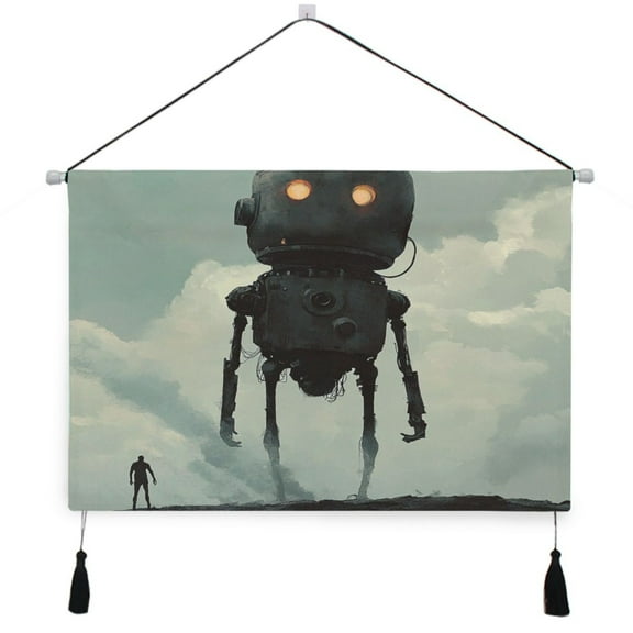 WOBOGO Tall Digital Robot Living Room Canvas Wall Art Bedroom Study Framed Canvas Print Artwork Home Office Decorations 24.516.7in