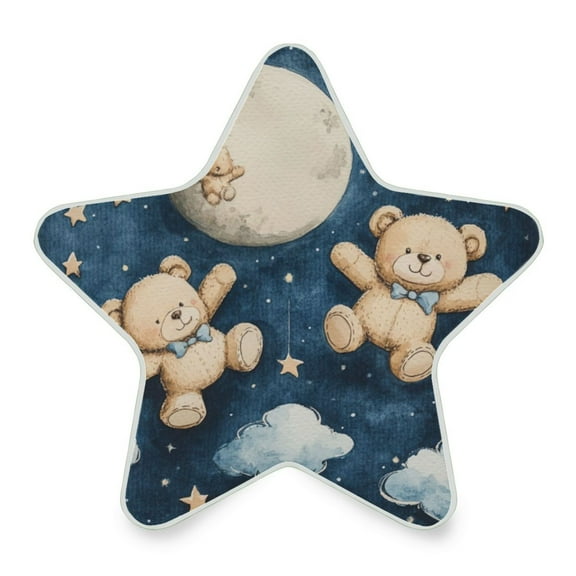 WOBOGO Teddy Bear Night Sky Pattern LED Star Night Light 0.2 Watt Wall Plug Dusk to Dawn Auto Switch Adjustable Brightness Soft White Light
