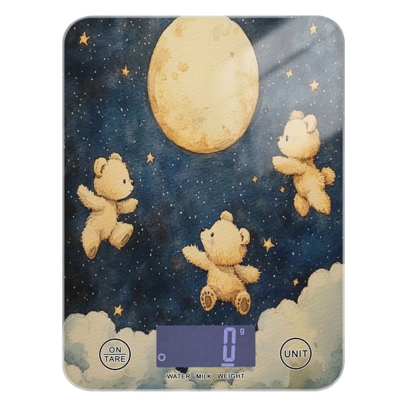 WOBOGO Teddy Bear Star Pattern Kitchen Scale Digital Gram and Ounce Weighing for Cooking Baking Ketogenic Diet Meal Prep