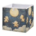 thumbnail image 1 of WOBOGO Teddy Bear Star Pattern Storage Basket Foldable Easy to Clean Durable with Hollow Support Plate with Handle 11.02×11.02×11.02 in, 1 of 8