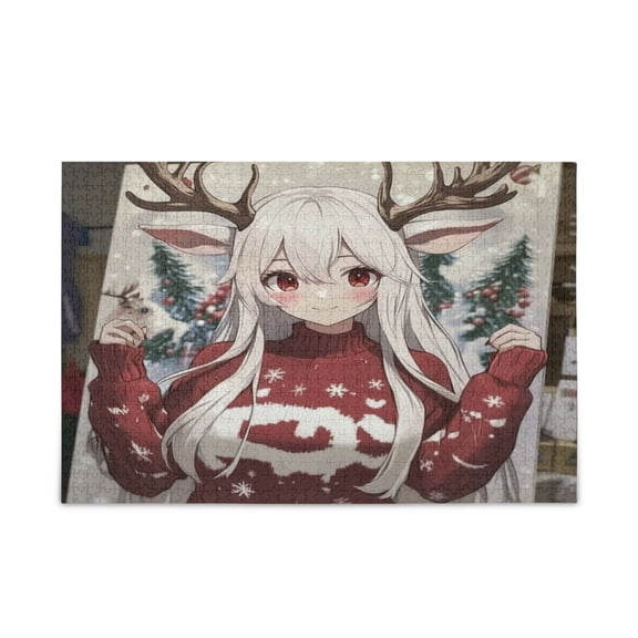 WOBOGO The Antler Lass Puzzle Challenge 500 Piece Jigsaw Suitable for Game Night Finished Size 20.5 x 14.9in