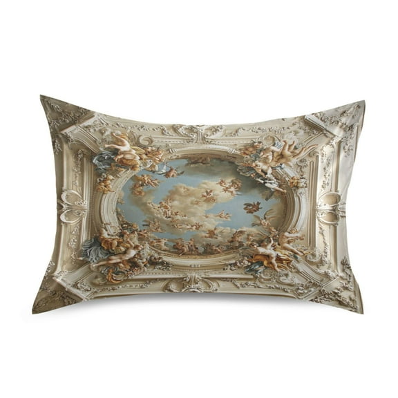 WOBOGO The Baroque Pattern Satin Pillowcase Soft Smooth Envelope Design Comfortable Bedding Essentials 20×26in