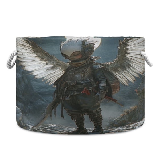 WOBOGO The Boy with Wings Toy Storage Basket 2014in Canvas Laundry Hamper for Living Room Kids Room Bathroom Organizer