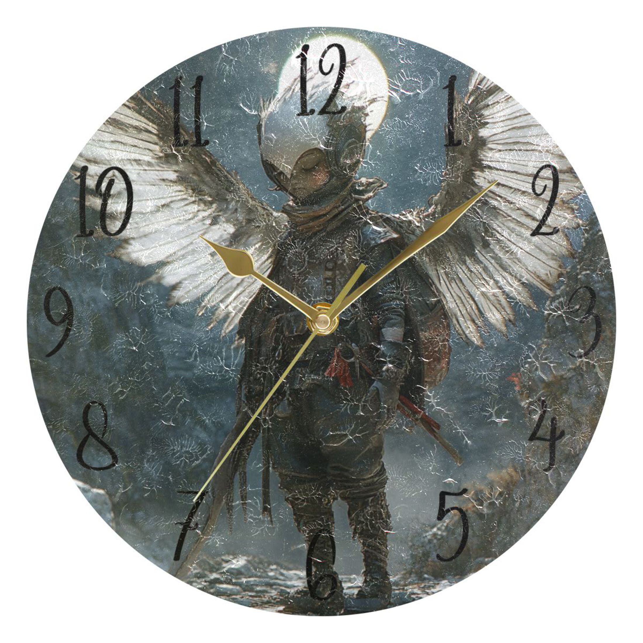 WOBOGO The Boy with Wings Wall Clock 10in Silent Mechanism Battery ...
