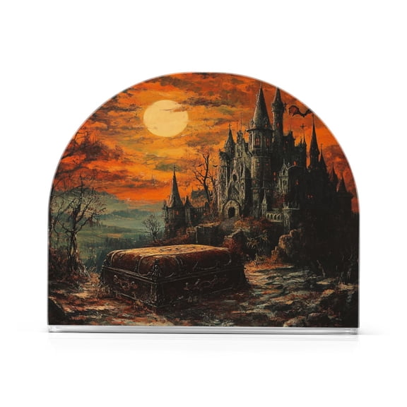 WOBOGO The Coffin Of The Vampire Count Clear Acrylic Napkin Holder Kitchen Tissue Face Towel Cocktail Rack Bar Restaurant Dinner Paper Dispenser