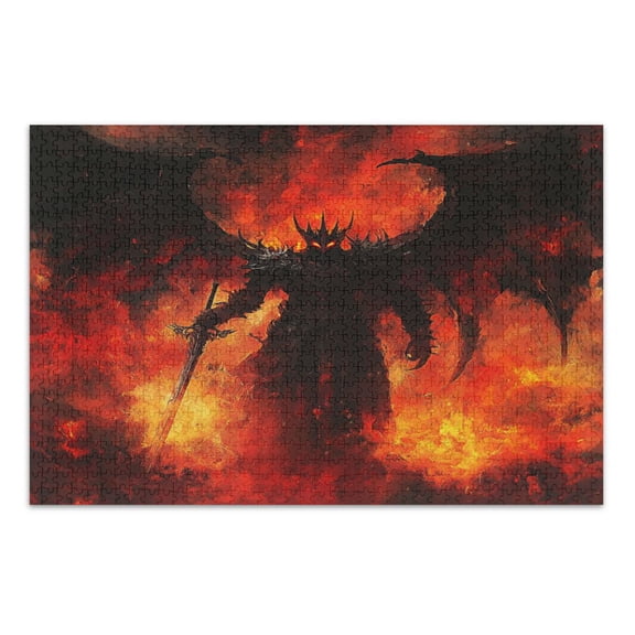 WOBOGO The Demon with A Sword Jigsaw Puzzle Challenge 1000 Piece Jigsaw Suitable for Game Night Finished Size 29.5 x 19.7in