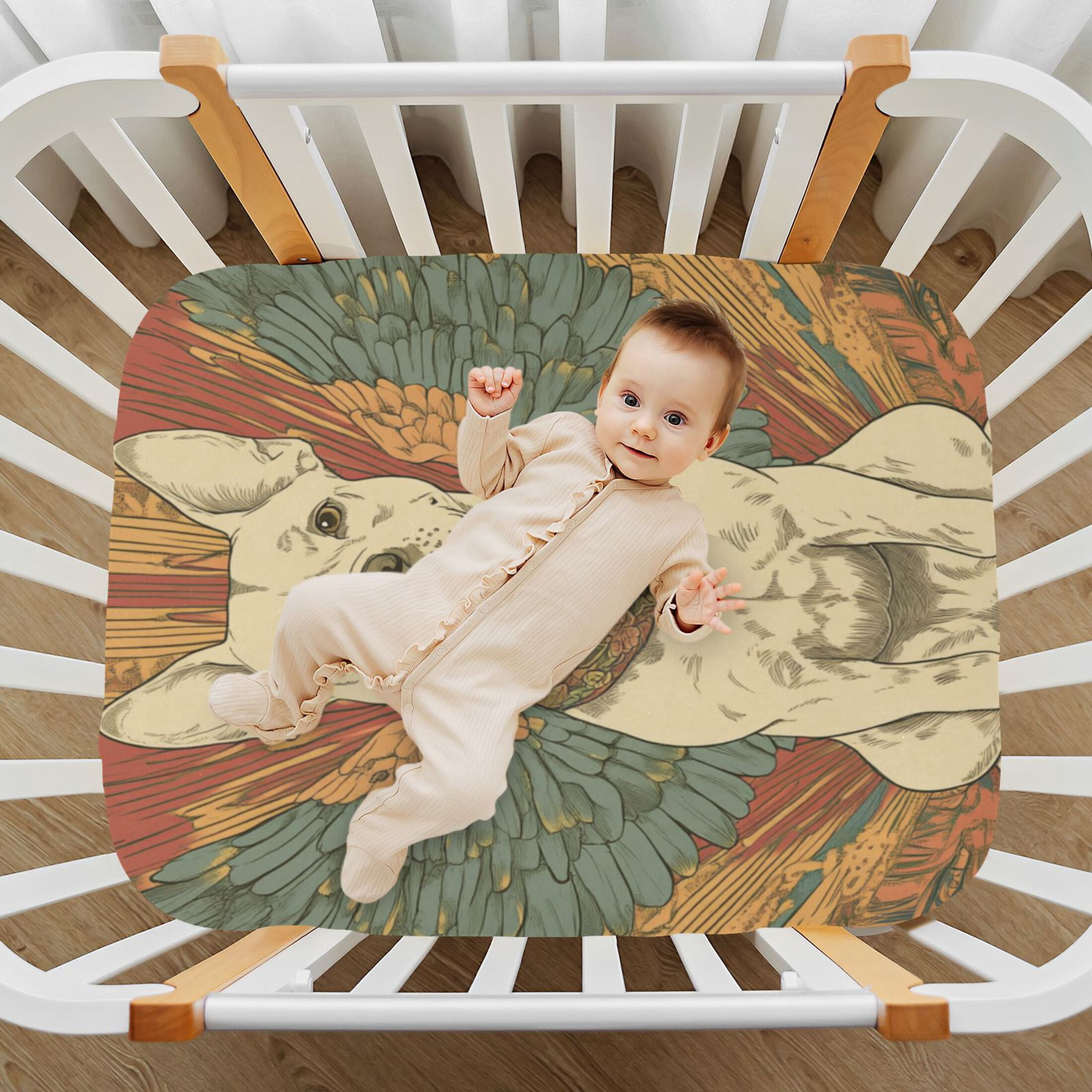 Photo inspiration: Fresh Look at Wobogo The Dog With Wings Baby Crib Sheets Super Soft