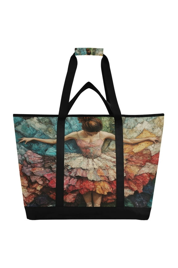The Elegant Ballet Tote Cooler Bag Fold Flat Insulated Shopping Bag With Zipper For Work Picnic Beach Use 186.724in
