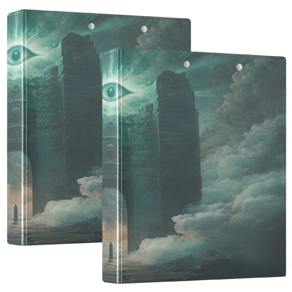 WOBOGO The Eye Of Heaven File Folders Extra Large Capacity to Hold 200 Sheets of Documents Hard Shell Ring Binder for School Home Office