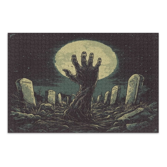 WOBOGO The Graveyard Of Horrors Jigsaw Puzzle Challenge 500 Piece Jigsaw Suitable for Game Night Finished Size 20.5 x 14.9in