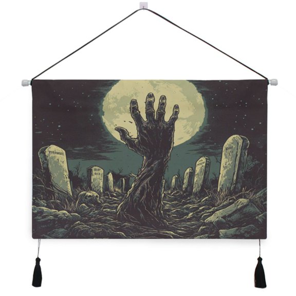 WOBOGO The Graveyard Of Horrors Living Room Canvas Wall Art Bedroom Study Framed Canvas Print Artwork Home Office Decorations 24.5×16.7in