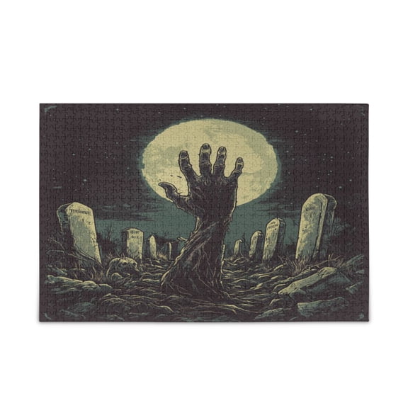 WOBOGO The Graveyard Of Horrors Puzzle Challenge 500 Piece Jigsaw Suitable for Game Night Finished Size 20.5 x 14.9in