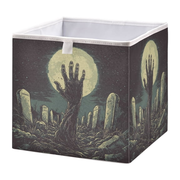WOBOGO The Graveyard Of Horrors Storage Basket Foldable Easy to Clean Durable with Hollow Support Plate with Handle 15.75×10.63×6.96 in