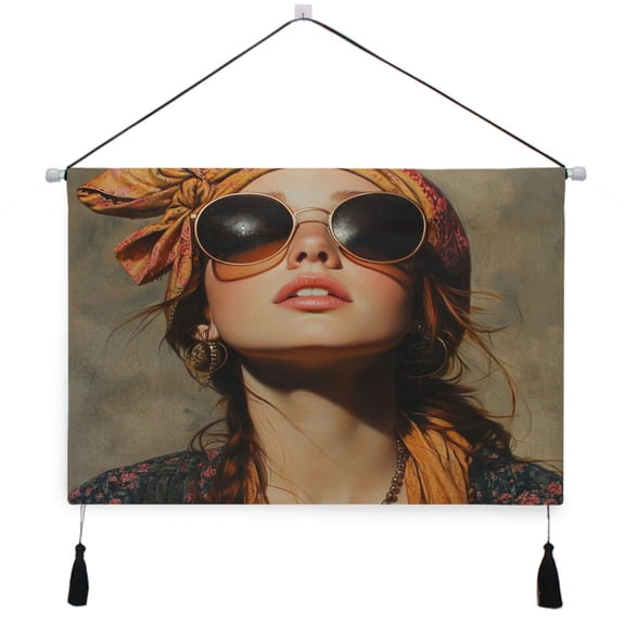 WOBOGO The Hippie Artist Living Room Canvas Wall Art Bedroom Study Framed Canvas Print Artwork Home Office Decorations 24.516.7in