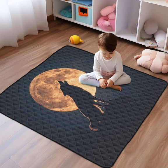 WOBOGO The Legend Of Starving Wolf Baby Playmats Extra Large Waterproof Rollable Activity Pads for Toddlers 5050inch