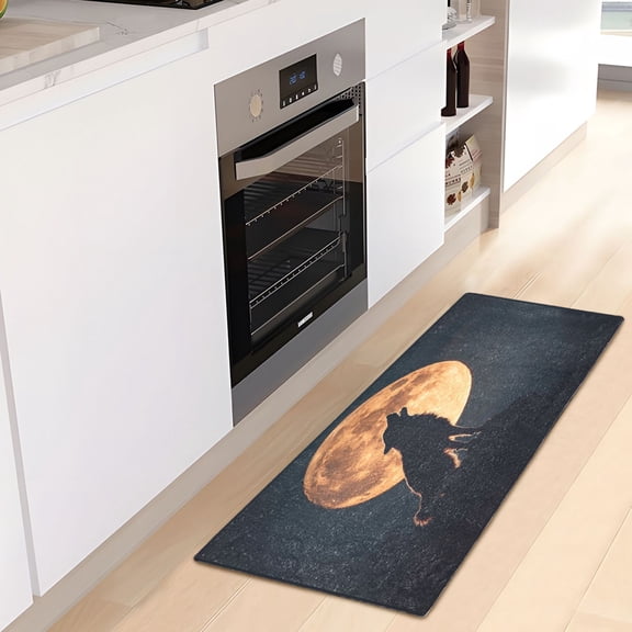 WOBOGO The Legend Of Starving Wolf Carpet 39x20in Kitchen Bathroom Plush Absorbent Non-Slip Floor Mat