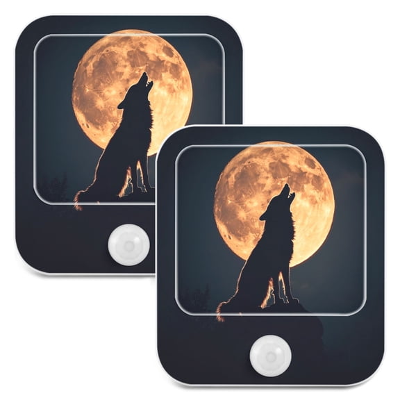 WOBOGO The Legend Of Starving Wolf Night Light Lamp with Smart Sensor Dusk to Dawn Sensor 0.6W Plug-in 2-Pack