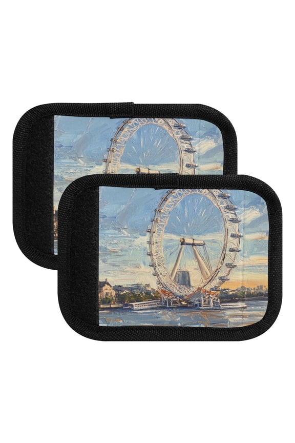 The London Eye Luggage Handle Wrap 2Pcs Made of Neoprene is Soft and Flexible Suitable for Many Bags Shoulder Pads.