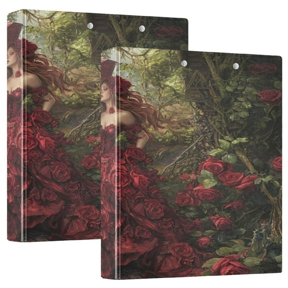 WOBOGO The Rose Wedding File Folders Extra Large Capacity to Hold 200 Sheets of Documents Hard Shell Ring Binder for School Home Office