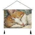 thumbnail image 1 of WOBOGO The Sleeping Orange Cat Living Room Canvas Wall Art Bedroom Study Framed Canvas Print Artwork Home Office Decorations 24.5×16.7in, 1 of 6