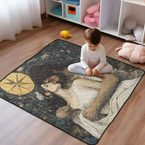 WOBOGO The Star and The Maiden Baby Playmats Extra Large Waterproof Rollable Activity Pads for Toddlers 5050inch