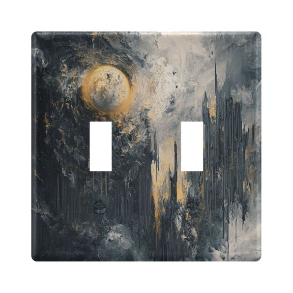 WOBOGO The Sun Of Abstract Art 2-hole Switch Plates PC Flame Retardant Plastic Material Glossy Finish Smooth Touch 4.56x4.48x0.27in