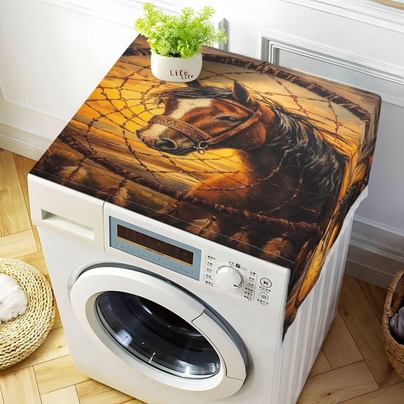 WOBOGO The Sunset Stallion Washing Machine Cloth Dryer Refrigerator Top Cover Protective Non-Slip Mat For Kitchen Laundry