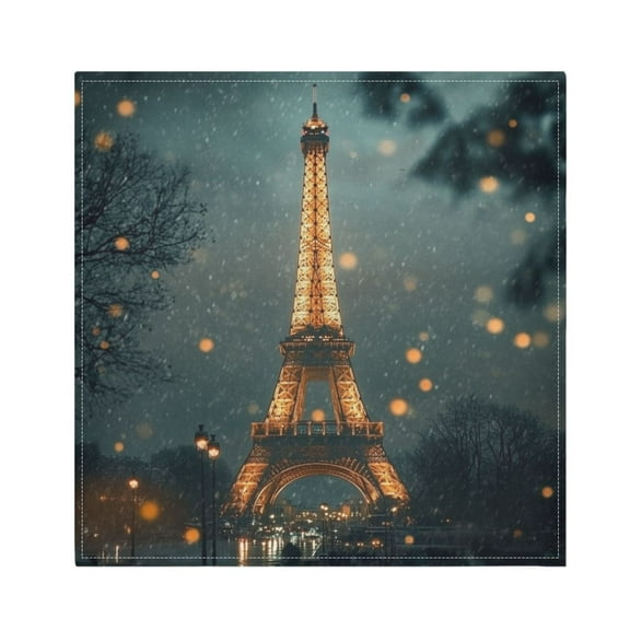 WOBOGO The Tower Of Paris Cloth Napkins 1 Piece Soft Elegant Touch Durable Absorbent Quick Drying for Elegant Dining