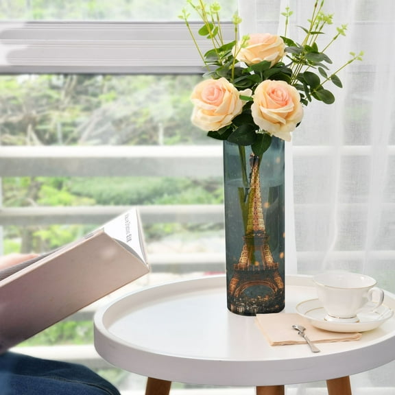 WOBOGO The Tower Of Paris Plastic Vase Home or Wedding Decoration Centerpiece Unbreakable 11.83.9in