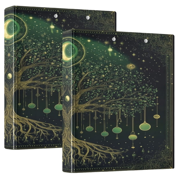 WOBOGO The World Tree File Folders Extra Large Capacity to Hold 200 Sheets of Documents Hard Shell Ring Binder for School Home Office