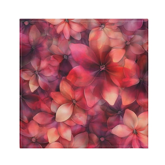WOBOGO Transparent Red Flowers Cloth Napkins 6 Pieces Soft Elegant Touch Durable Absorbent Quick Drying for Elegant Dining