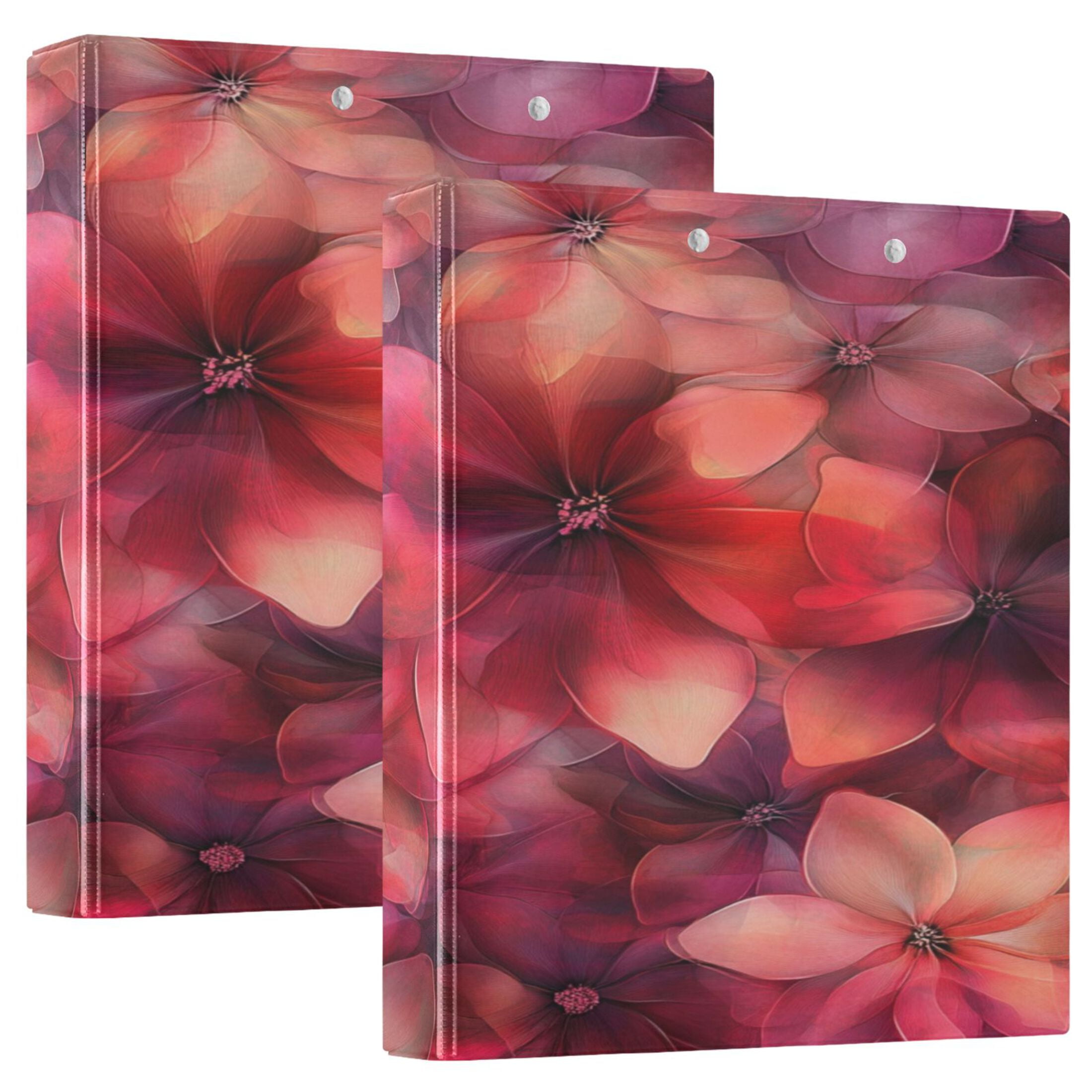 Red Folder Shell WOBOGO Transparent Red Flowers File Folders Extra Large Capacity to ...