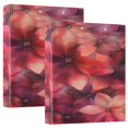 thumbnail image 1 of WOBOGO Transparent Red Flowers File Folders Extra Large Capacity to Hold 200 Sheets of Documents Hard Shell Ring Binder for School Home Office, 1 of 10