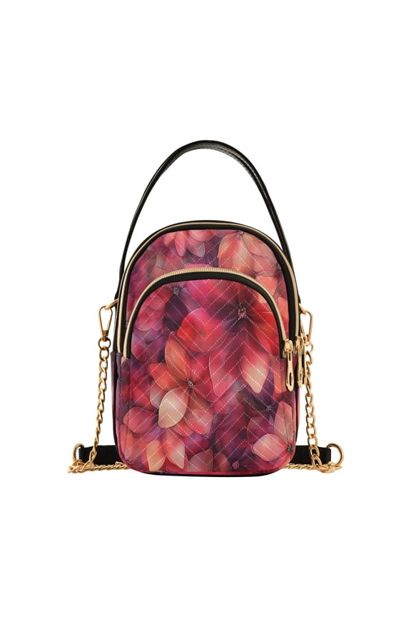 Transparent Red Flowers Ladies Chain Shoulder Bag Fashion Designer Handbag Versatile Classic Style