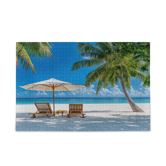 WOBOGO Travel Beach Puzzle Challenge 1000 Piece Jigsaw Suitable for Game Night Finished Size 29.5 x 19.7in