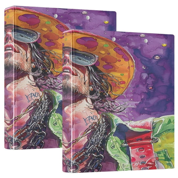 WOBOGO Trendy Uncle File Folders Extra Large Capacity to Hold 200 Sheets of Documents Hard Shell Ring Binder for School Home Office