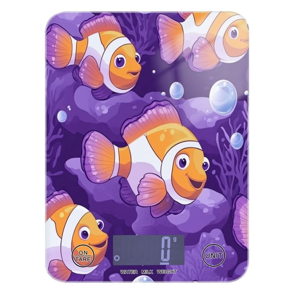 WOBOGO Tropical Clownfish Kitchen Scale Digital Gram and Ounce Weighing for Cooking Baking Ketogenic Diet Meal Prep