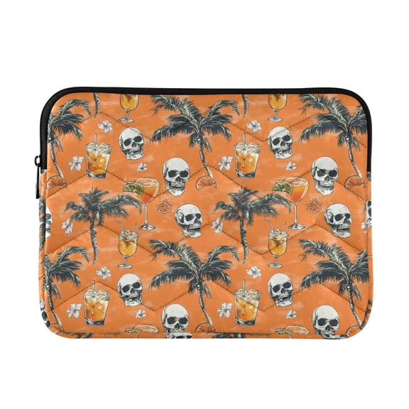 WOBOGO Tropical Drink Skull Laptop Sleeve 15.7 inch Lightweight Zipper Design Soft Padded Protection Against Scratches and Impacts