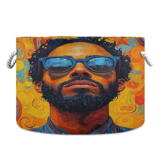 WOBOGO Uncle Art Curly Toy Storage Basket 2014in Canvas Laundry Hamper for Living Room Kids Room Bathroom Organizer