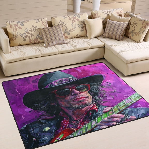 WOBOGO Uncle Rock Carpet Non-Slip Rugs Soft Doormat 63×48in Living Dining Room Bedroom Decorative