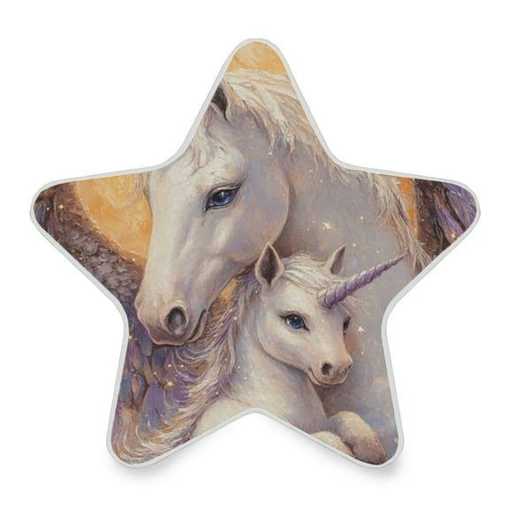WOBOGO Unicorn Family LED Star Night Light 0.2 Watt Wall Plug Dusk to Dawn Auto Switch Adjustable Brightness Soft White Light