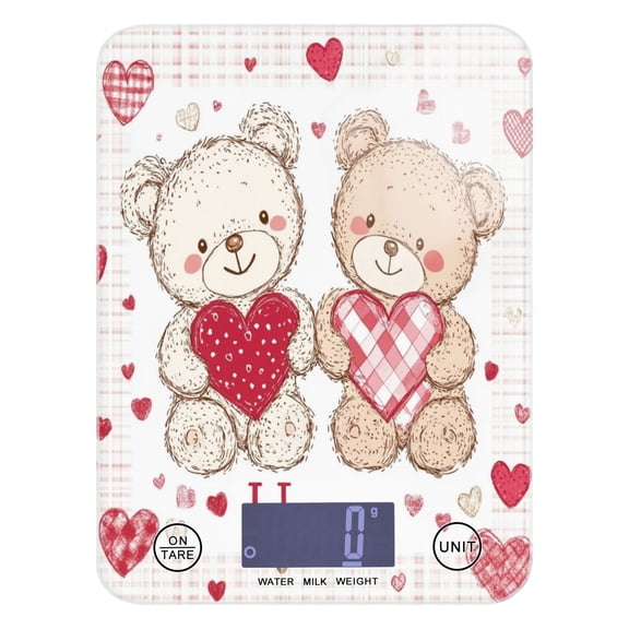 WOBOGO Valentine Teddy Bear Kitchen Scale Digital Gram and Ounce Weighing for Cooking Baking Ketogenic Diet Meal Prep