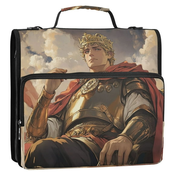 WOBOGO Vanquished King Ring Binder Bag 1.5in Folder Organizer with Shoulder Strap for 13Inch Laptop and 500 Sheets of Paper