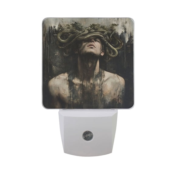 WOBOGO Vine Wrapped Around The Head LED Night Light 2 Pcs Set 0.5 Watt Wall Plug in Dusk to Dawn Automatic Switch Soft White Light