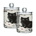 thumbnail image 1 of WOBOGO Vintage Black Kitten Transparent Plastic Jar 2pcs Cotton Swabs Balls Pads Floss Stick Dispenser Bathroom Vanity Storage Organizer, 1 of 7