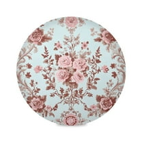 WOBOGO Vintage Floral Lace Round Placemats Set of 1 Heat Resistant Washable Kitchen Table Decorations 15.4in