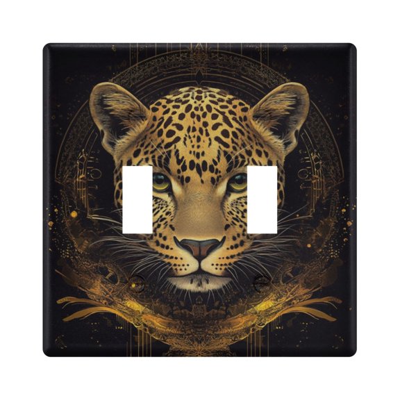 WOBOGO Vivid Image Panther 2-hole Switch Plates PC Flame Retardant Plastic Material Glossy Finish Smooth Touch 4.56x4.48x0.27in